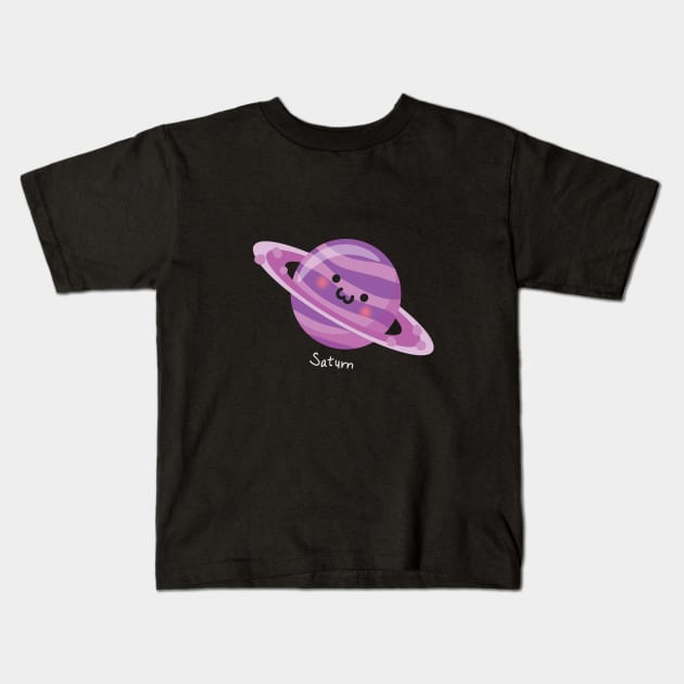 Cute Kawaai Saturn Planet with Rings Parody Kids T-Shirt by loltshirts